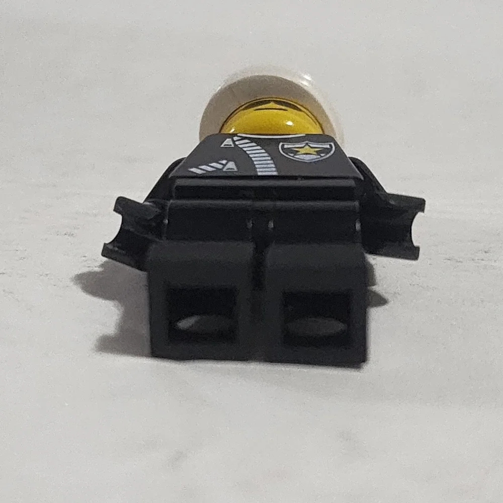 LEGO Minifigure Police Officer Black with yellow head & white hat 4 pcs minifig